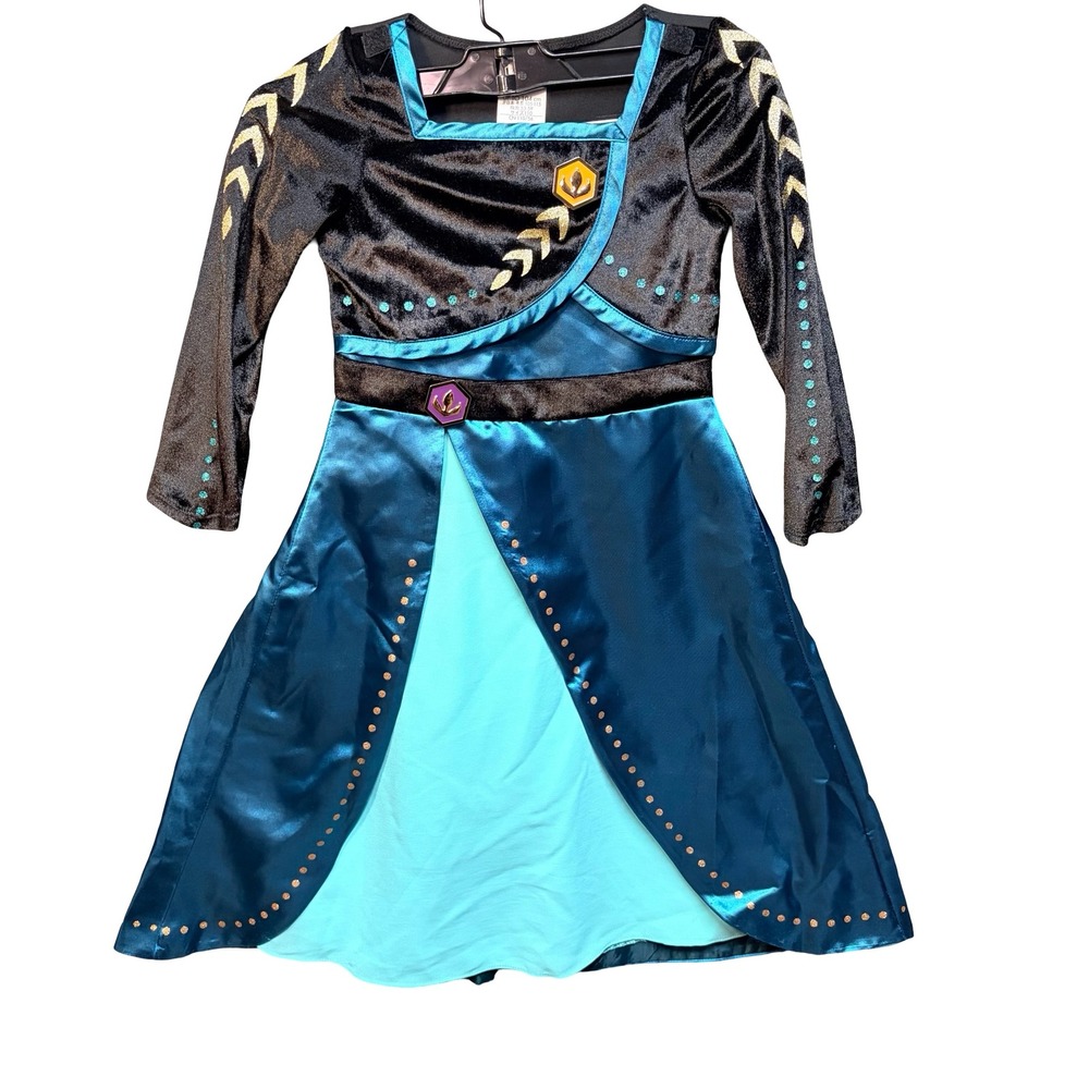 Disney Frozen 2 Anna Coronation Blue/Black Halloween Costume Dress Girl's 4